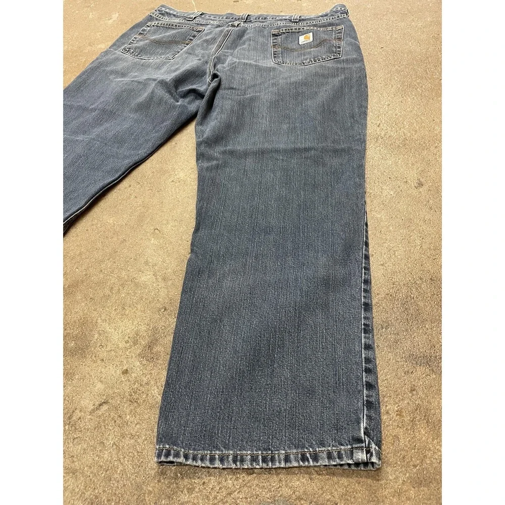 Carhartt Jeans Mens 42x30 Blue Relaxed Fit Straight‎ Leg Workwear Denim 100115
